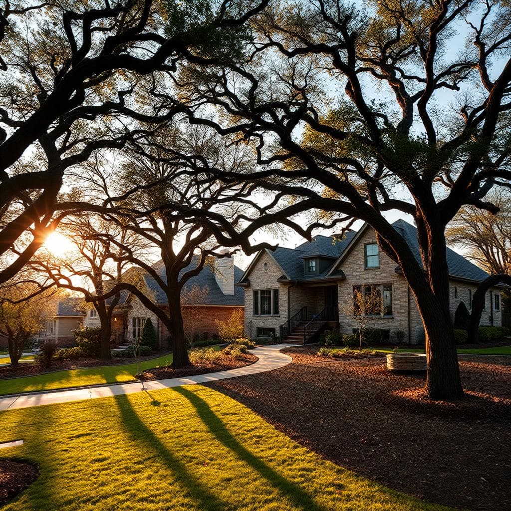 Keller Town Center area with established residential surroundings