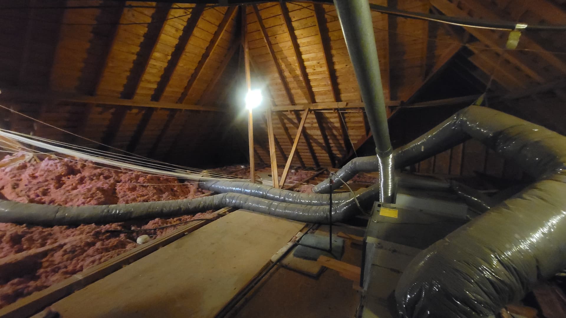 Colleyville TX attic before conversion raw space with ductwork