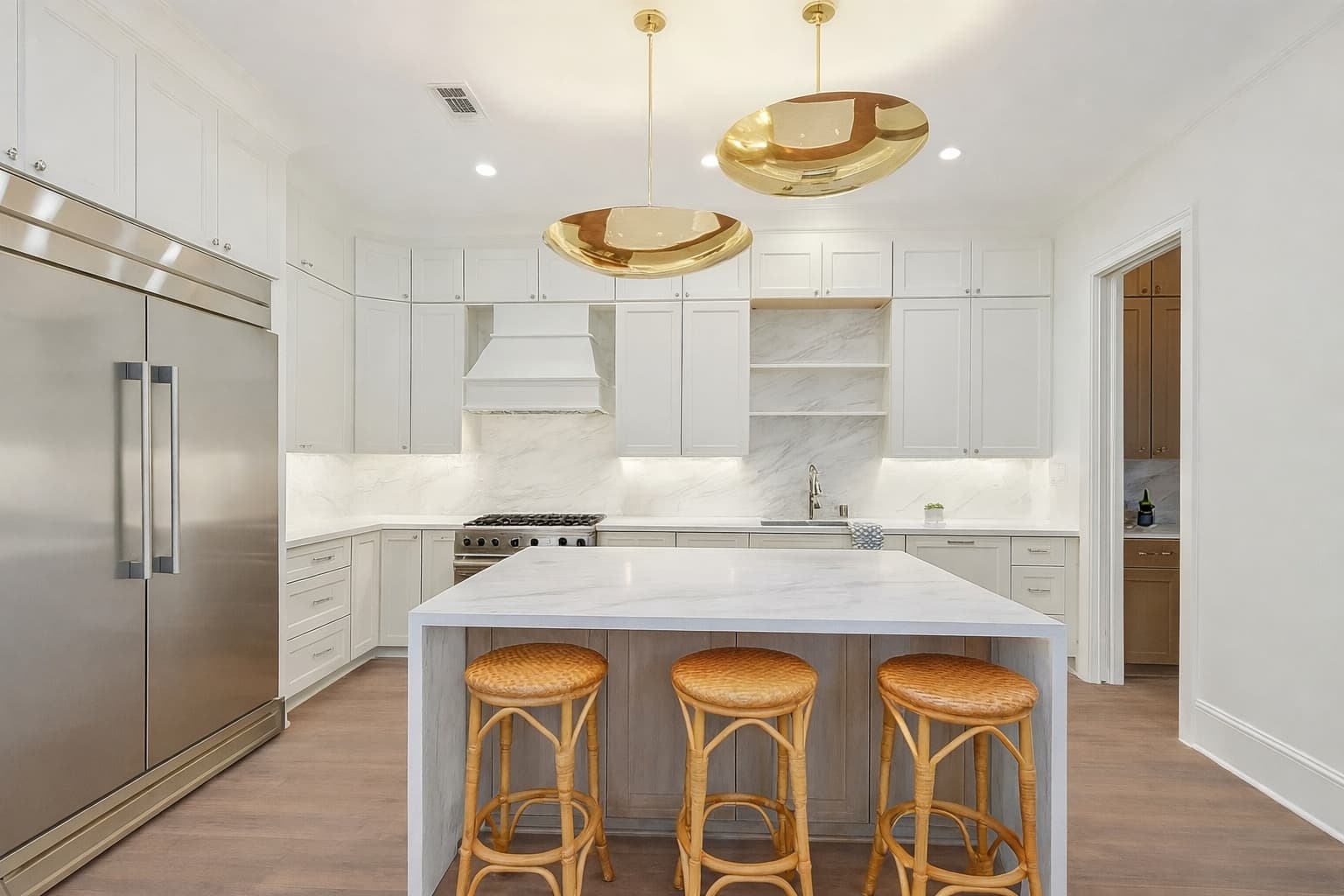Dallas TX kitchen remodel patio slider island angle