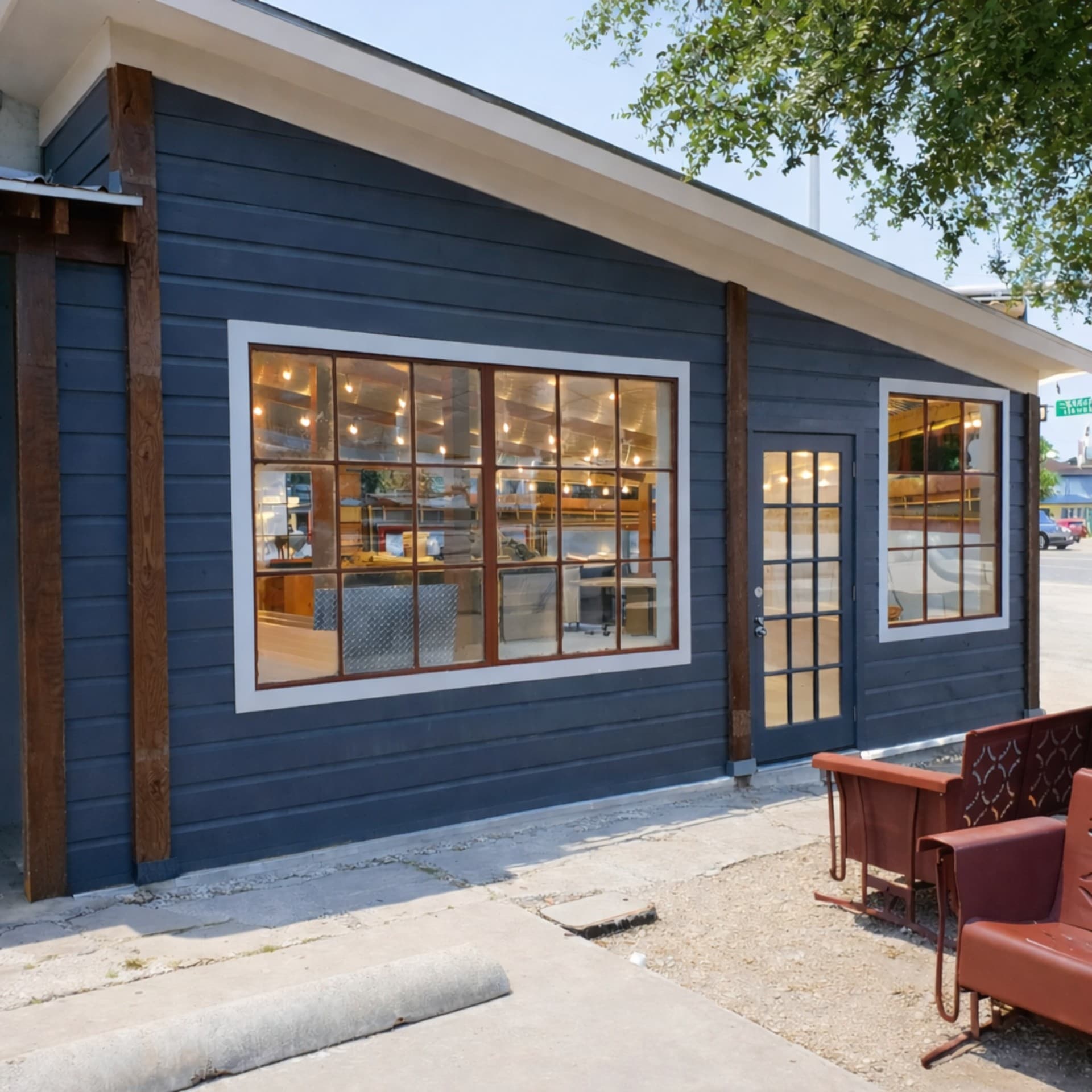 Encina restaurant exterior facade remodel with new windows and siding