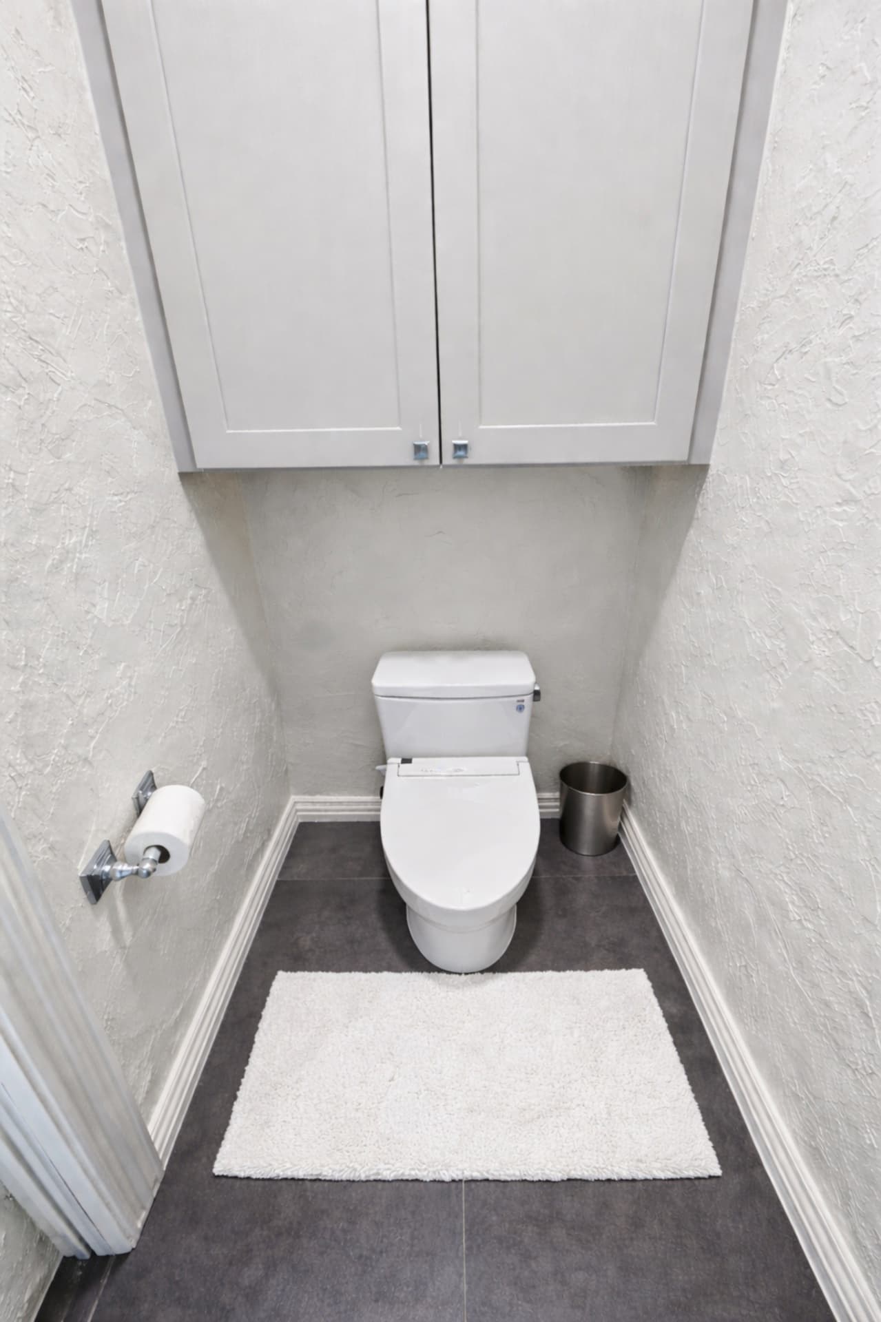 Grapevine TX spa bathroom upgraded flooring and storage