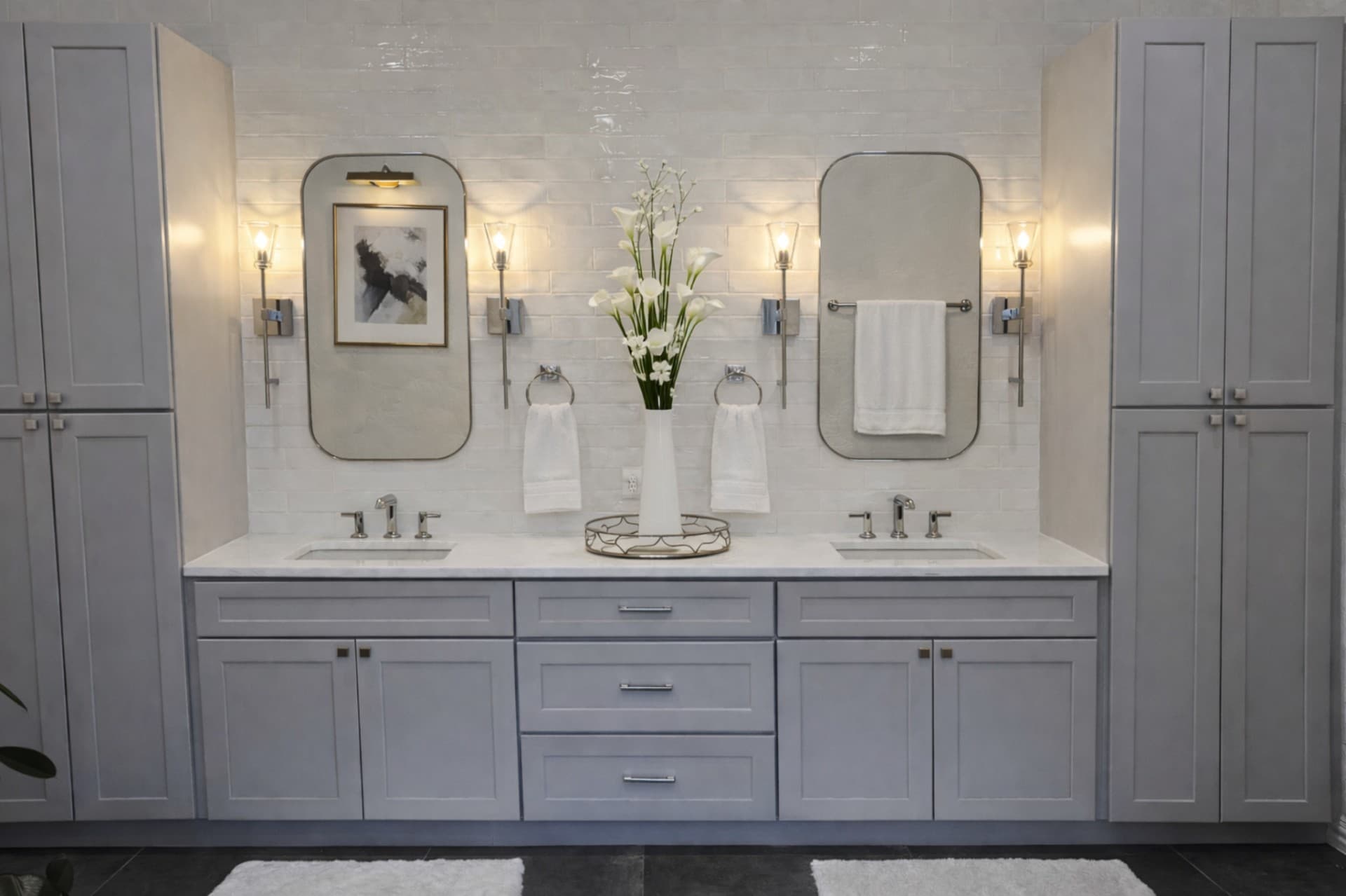 Grapevine TX spa master bathroom steam shower marble tile