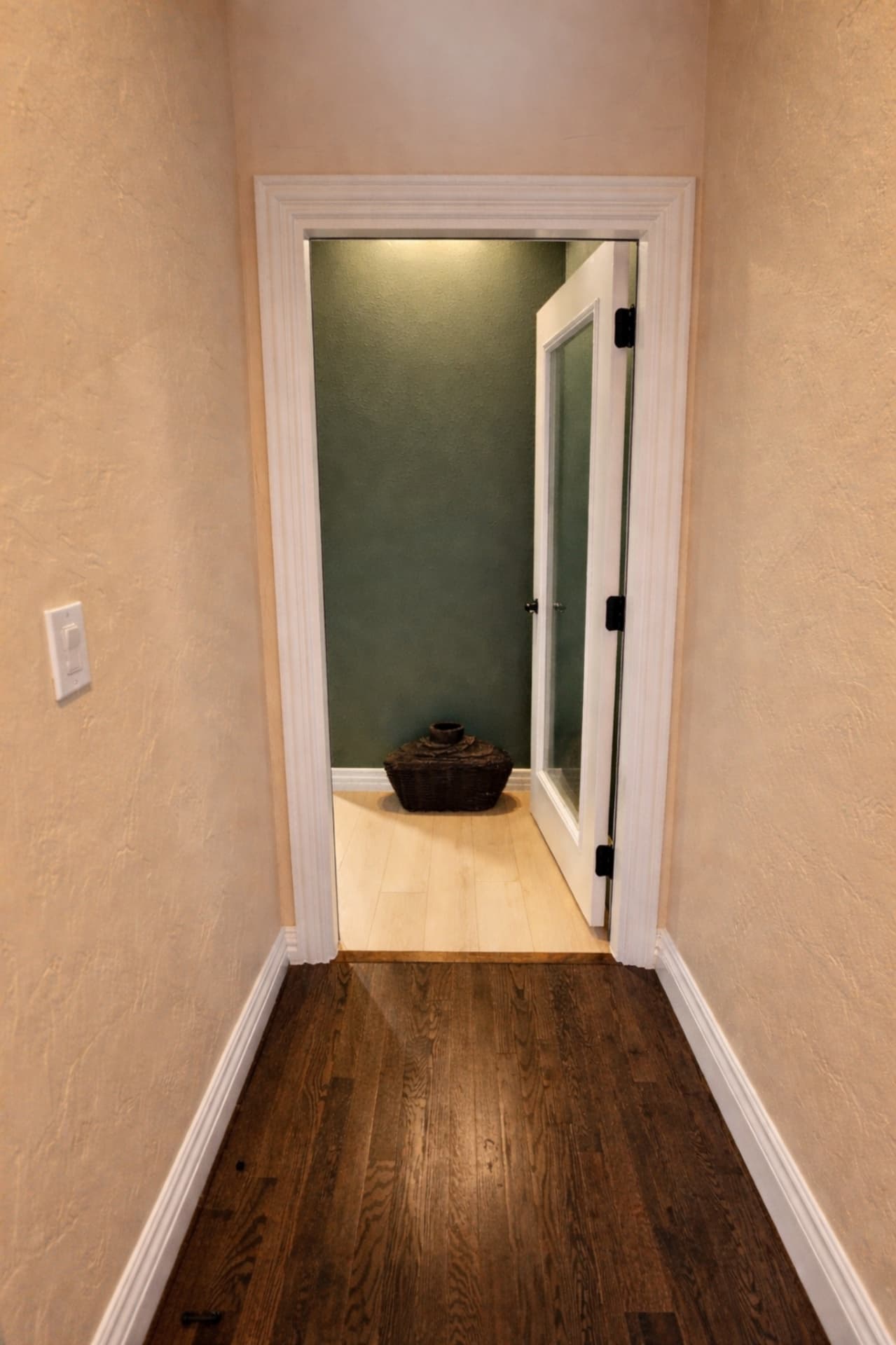 Grapevine TX attic conversion entry doorway with hardwood floors