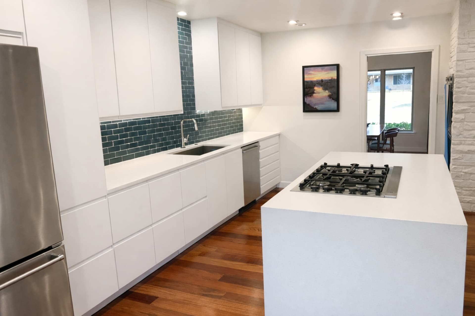 North Dallas kitchen remodel cooktop island layout