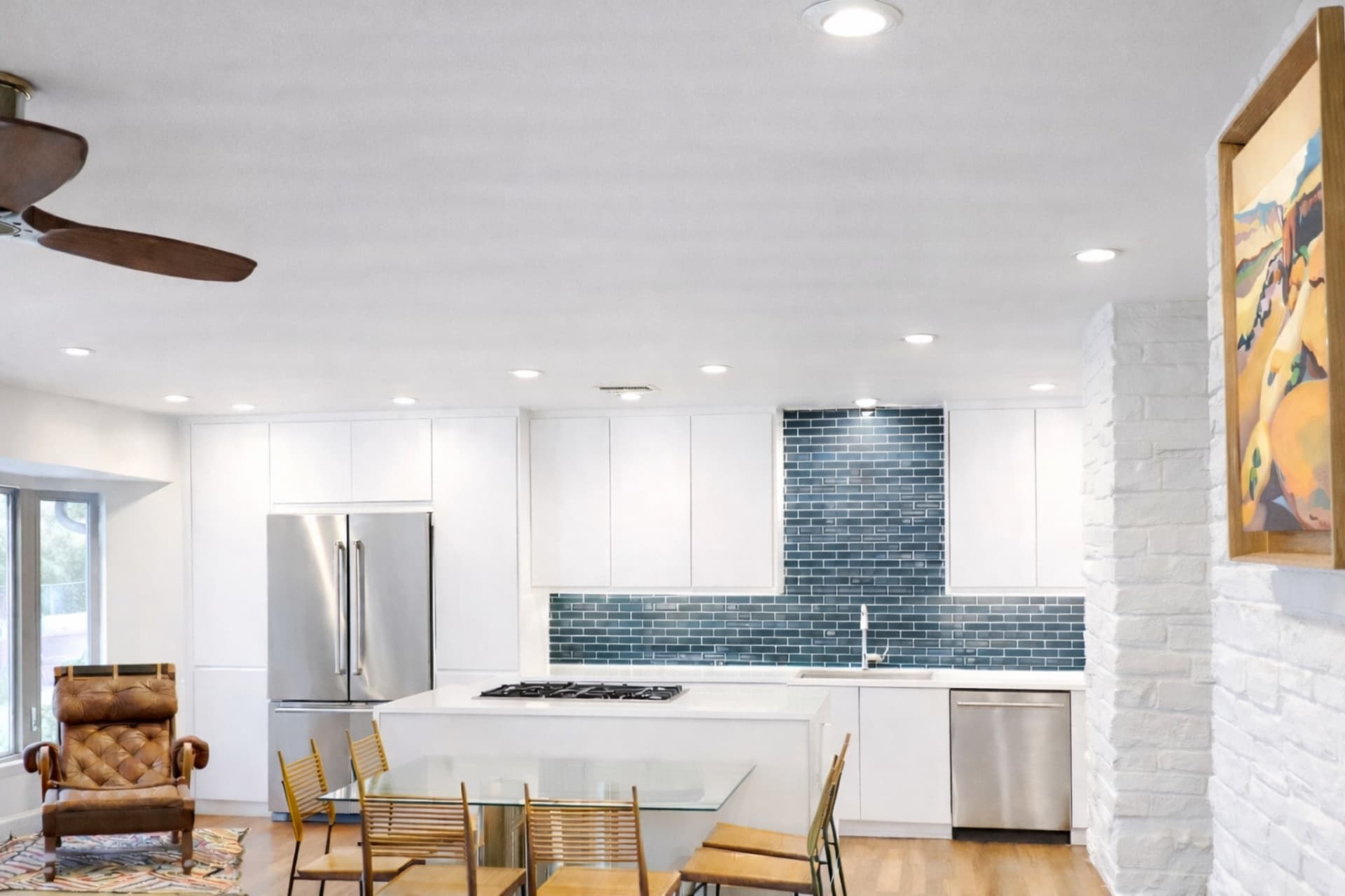 North Dallas kitchen remodel slab cabinetry full view