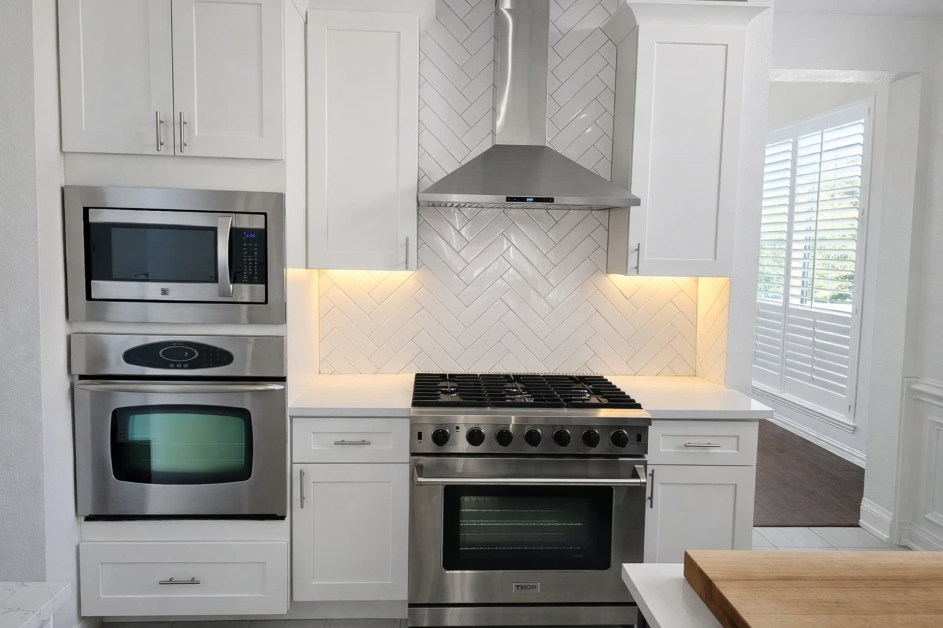 University Park kitchen remodel herringbone backsplash